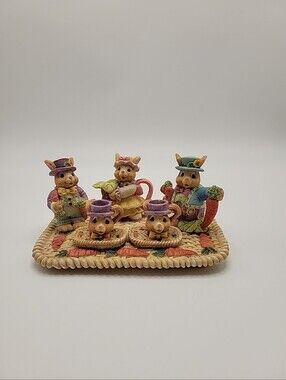 Young's Inc Miniature Bunny Tea Set